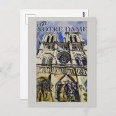 Notre Dame Cathedral Parijs Frankrijk Vintage Briefkaart (Voorkant / Achterkant)