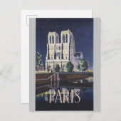 Notre Dame Cathedral Parijs Frankrijk Vintage Briefkaart (Voorkant / Achterkant)