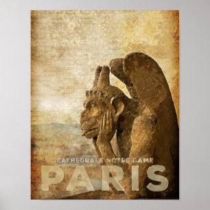 Notre Dame Cathedral Paris, le Stryga Chimera Poster