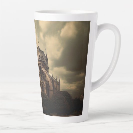 Notre Dame Cathedral Spier, Parijs Frankrijk Latte Mok (Rechts)