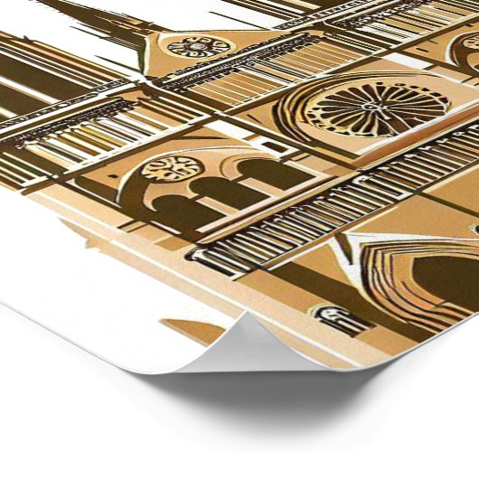 Notre Dame Cathedral Spier, Parijs Frankrijk Poster (Hoek)