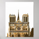 Notre Dame Cathedral Spier, Parijs Frankrijk Poster (Voorkant)