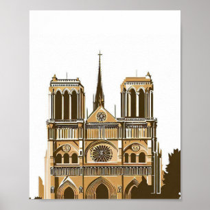 Notre Dame Cathedral Spier, Parijs Frankrijk Poster