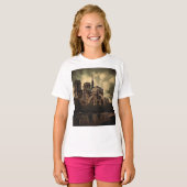 Notre Dame Cathedral Spier, Parijs Frankrijk T-shirt (Voorkant volledig)