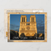 Notre Dame Cathedral (westerne gevel), Parijs Briefkaart (Voorkant / Achterkant)