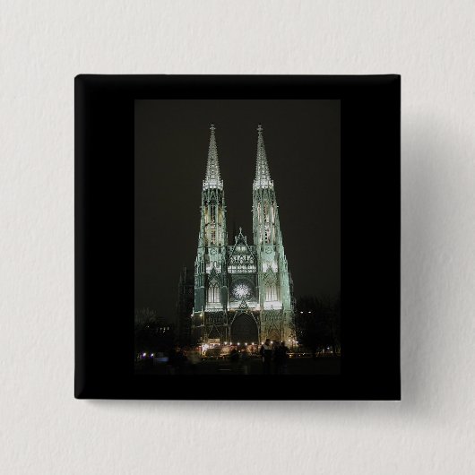 Notre Dame Church Vierkante Button 5,1 Cm (Voorkant)