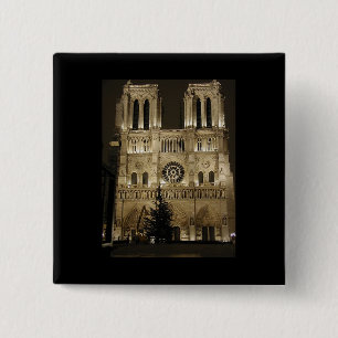 Notre Dame Church Vierkante Button 5,1 Cm