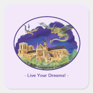 Notre Dame Classic Square Stickers - Dromen