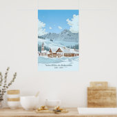 Notre Dame de Bellecombe Skigebied Reisposter Poster (Keuken)