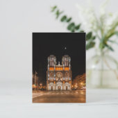 Notre-dame de nice in de nacht gloeien briefkaart (Staand voorkant)