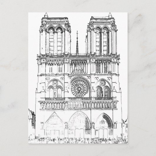 Notre Dame de Parijs - Parijs, Frankrijk Briefkaart (Voorkant)