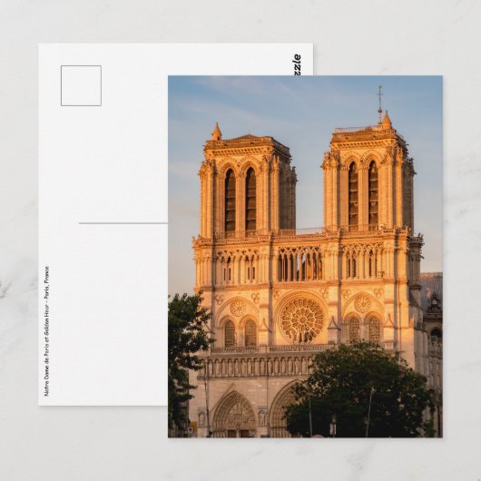 Notre Dame de Paris bij de Gouden Uur - Parijs, Fr Briefkaart (Voorkant / Achterkant)