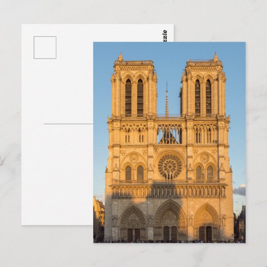 Notre Dame de Paris bij de Gouden Uur - Parijs, Fr Briefkaart (Voorkant / Achterkant)