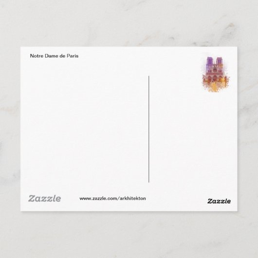 Notre Dame de Paris Briefkaart (Achterkant)
