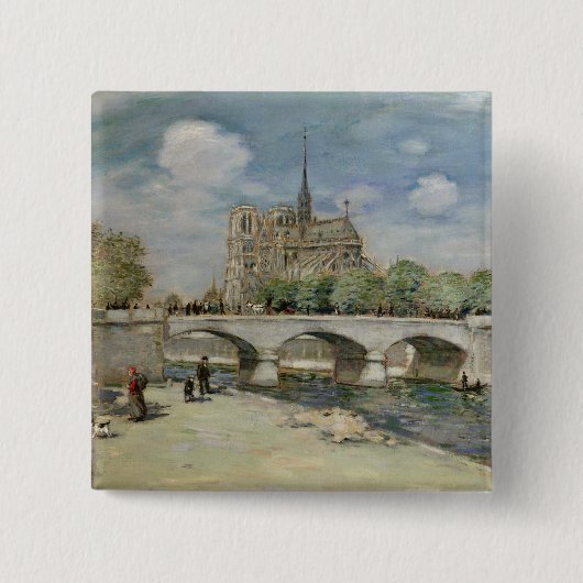Notre Dame de Paris, c.1900 Vierkante Button 5,1 Cm (Voorkant)