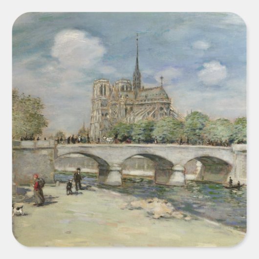 Notre Dame de Paris, c.1900 Vierkante Sticker (Voorkant)