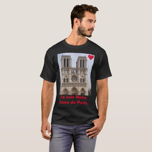 Notre Dame de Paris Cathedraal. T-shirt (Voorkant volledig)