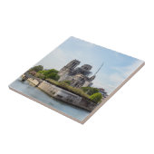 Notre Dame de Paris, de dag na de brand in 2019 Tegeltje (Zijkant)