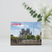 Notre Dame de Paris, de dag na de brand van 2019 Briefkaart (Staand voorkant)