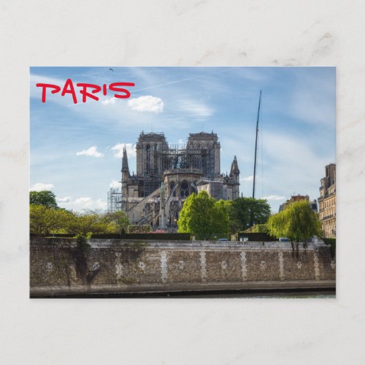 Notre Dame de Paris, de dag na de brand van 2019 Briefkaart (Voorkant)