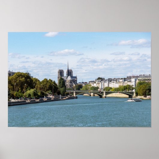 Notre Dame de Paris en Seine river - Frankrijk Poster (Voorkant)