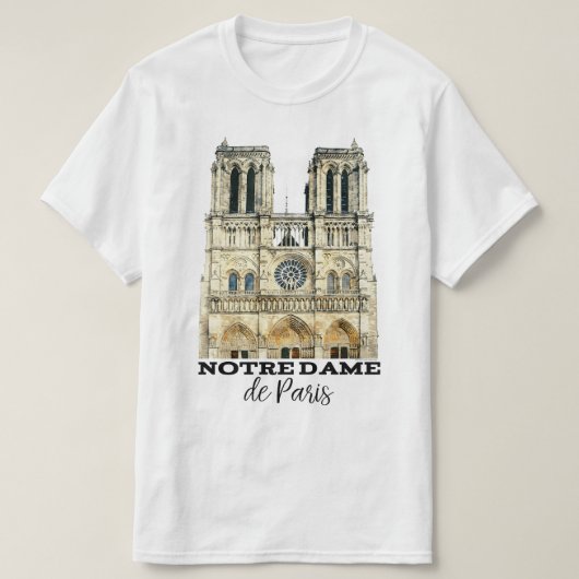Notre-Dame de Paris France Cathedral Souvenir T-shirt (Design voorkant)