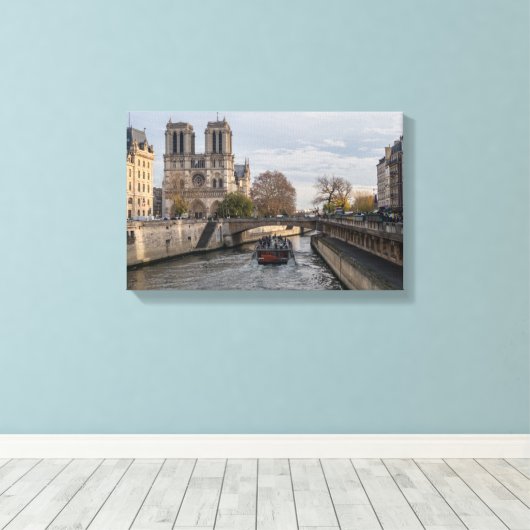 Notre Dame de Paris, Frankrijk Canvas Afdruk (Insitu (Houten vloer))