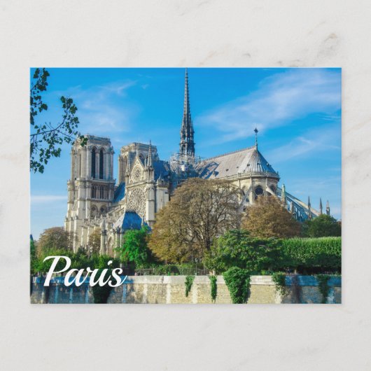 Notre Dame de Paris in Frankrijk Briefkaart (Voorkant)