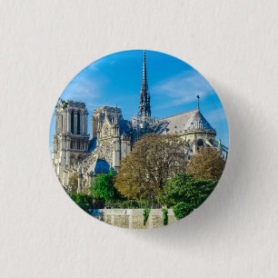 Notre Dame de Paris in Frankrijk Ronde Button 3,2 Cm