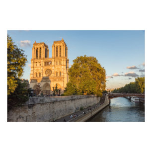 Notre Dame de Paris in Golden Hour - Parijs, Frank Foto Afdruk