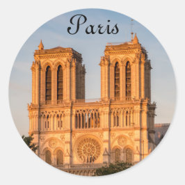 Notre Dame de Paris in Golden Hour - Parijs, Frank Ronde Sticker