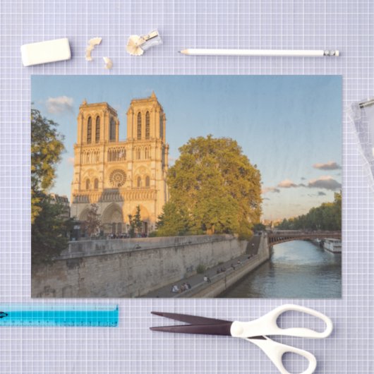 Notre Dame de Paris in Golden Hour - Parijs, Frank Tissuepapier (Craft)