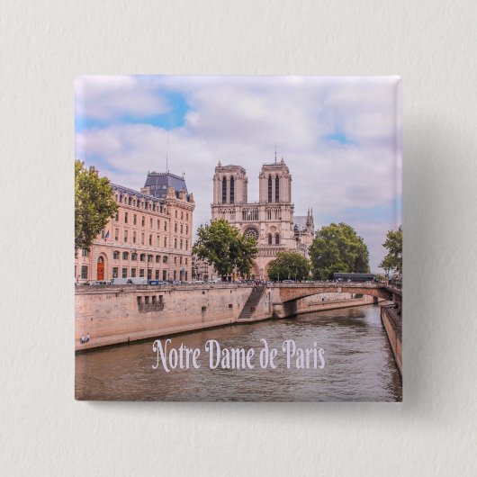Notre Dame de Paris katholieke kathedraal Vierkante Button 5,1 Cm (Voorkant)