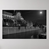 Notre Dame de Paris, moonlight, avond, Poster (Voorkant)