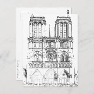 Notre Dame de Paris - Parijs, Frankrijk Briefkaart