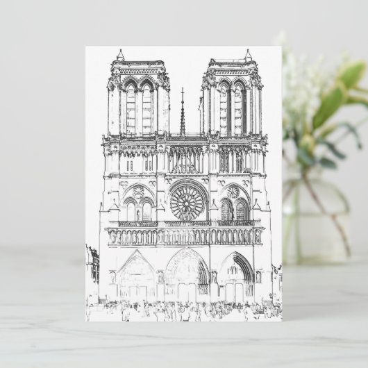 Notre Dame de Paris - Parijs, Frankrijk Kaart (Staand voorkant)