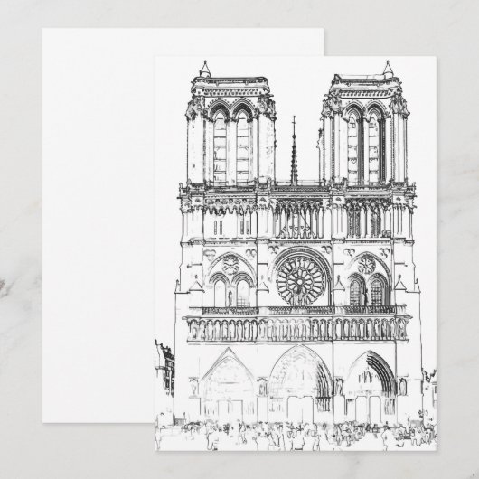 Notre Dame de Paris - Parijs, Frankrijk Kaart (Voorkant / Achterkant)