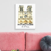 Notre-Dame de Paris Souvenir France Cathedral Canvas Afdruk (Insitu (Woonkamer))