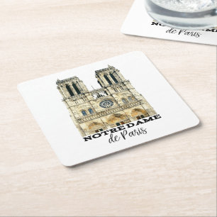 Notre-Dame de Paris Souvenir France Cathedral Kartonnen Onderzetters