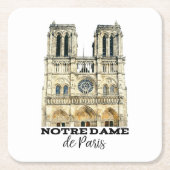 Notre-Dame de Paris Souvenir France Cathedral Kartonnen Onderzetters (Voorkant)