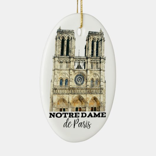 Notre-Dame de Paris Souvenir France Cathedral Keramisch Ornament (Rechts)