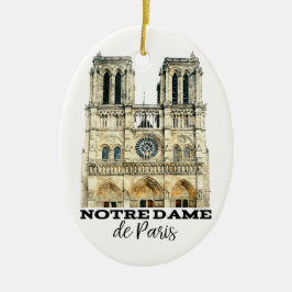 Notre-Dame de Paris Souvenir France Cathedral Keramisch Ornament