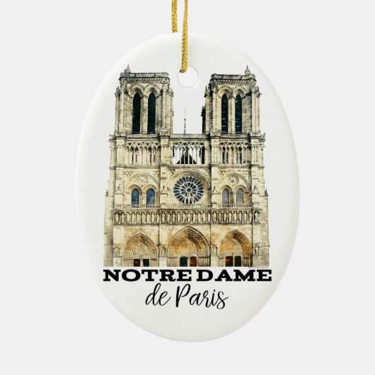 Notre-Dame de Paris Souvenir France Cathedral Keramisch Ornament (Achterkant)