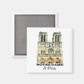 Notre-Dame de Paris Souvenir France Cathedral Magneet (Voorkant / Achterkant)