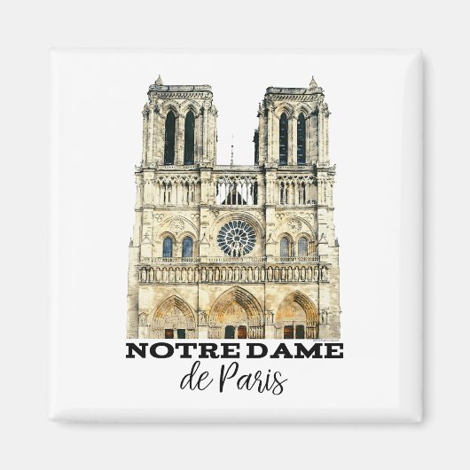 Notre-Dame de Paris Souvenir France Cathedral Magneet (Voorkant)
