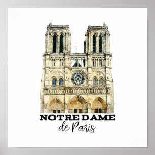 Notre-Dame de Paris Souvenir France Cathedral Poster