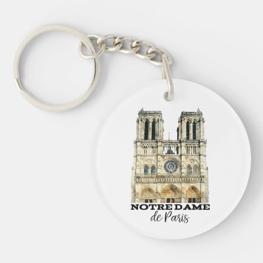 Notre-Dame de Paris Souvenir France Cathedral Sleutelhanger (Voorkant)