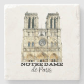 Notre-Dame de Paris Souvenir France Cathedral Stenen Onderzetter (Voorkant)