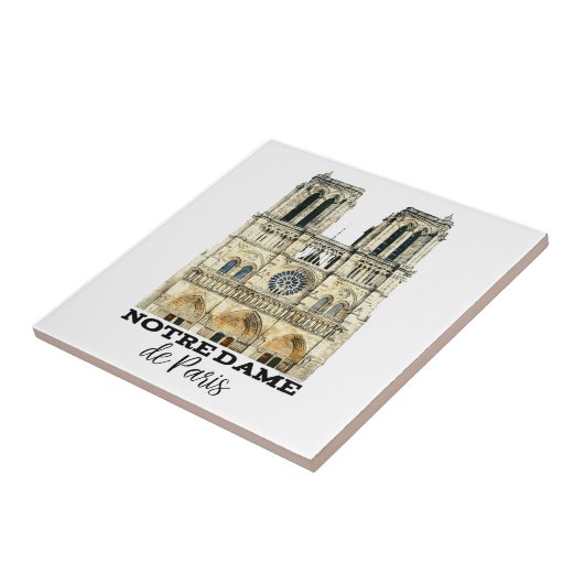 Notre-Dame de Paris Souvenir France Cathedral Tegeltje (Zijkant)