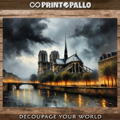 Notre Dame de Paris, stormachtige nacht en een pro Tissuepapier